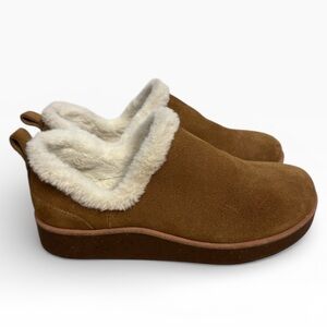 ABEO Pioneer Tan Suede Bootie White Fleece Lined Comfort US 8